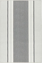 Dash & Albert Gunner Stripe Machine Washable Rug, 7.5 X 9.5 Feet, Grey Stripe Pattern - Premium Luxury Hotel Quality Soft Breathable Hypoallergenic Machine Washable Easy Care All Season Comfortable