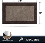 PURRUGS Dirt Trapping Door Mat 20" x 32", Non-Slip/Skid Machine Washable Entryway Rug, Shoes Scraper, Throw Rug, Super Absorbent Area Rug for Muddy Wet Shoes and Paws, Grayish Brown & Coffee