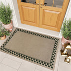 OJIA Easy Jute 3x5 Washable Rugs for Entryway, Farmhouse Checkered Indoor Door Mat Non-Slip Indoor Outdoor Rugs Modern Patio Rug Front Door Mat Outside Entrance Throw Carpet for Entry Porch Decor