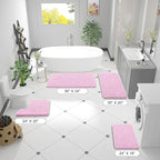 OLANLY Toilet Rugs U-Shaped 24x20, Extra Soft Absorbent Chenille Contour Bathroom Rugs for Toilet, Dry Quickly, Machine Washable, Non-Slip Bath Mat, Pink