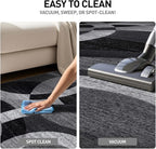 Rugshop Gray Modern Geometric Oval Rug, Abstract Circles, High-Traffic, Non-Shedding, for Living Room, Bedroom and Home Office, 5' x 7' Oval