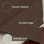 IOHOUZE Washable Area Rug 6x9 Non Slip Rubber Backed Rugs for Living Room, Dining Room Rugs Bedroom Rug, Woven Indoor Floor Carpet for Living Room Nursery Office, Brown