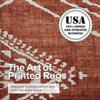 ReaLife Rugs Machine Washable Area Rug - Living Room Bedroom Bathroom Kitchen Entryway Office - Padded Low Pile Stain Resistant Premium - Moroccan Diamond Tribal - Jax - Orange 5' x 7'