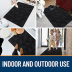 OLANLY Door Mats Indoor, Non-Slip, Absorbent, Dirt Resist, Entrance Washable Mat, Low-Profile Inside Entry Doormat for Entryway (59x20 inches, Black)