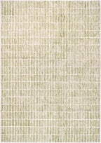 Hand-Tufted 100% Wool Area Rug – Unique Modern Geometric Grid Pattern, Soft Plush Textured Carpet for Living Room, Bedroom, Dining Room & Entryway (Light Green, 7' Round)