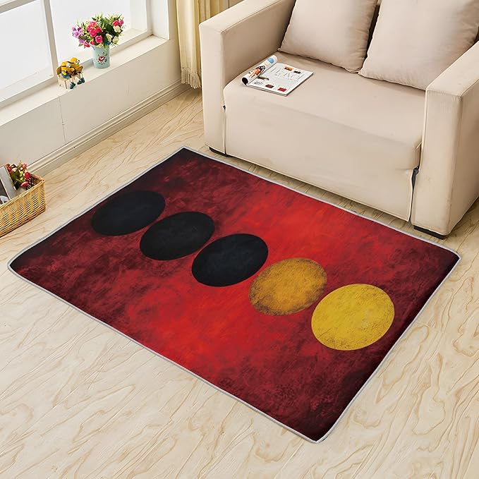 Geometric Rug, 6x9 Rug, Red Gradient Rugs for Living Room Bedroom, Modern Large Area Rug, Washable Rug Non Slip Soft Indoor Carpet, Kids and Pets Friendly, Geometric Home & Room Decor