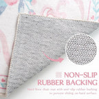 Pink Rug Bow Floral 8x10 Rug, Washable Area Rugs for Bedroom Living Room, Dining Room,Kids Room, Office,Playroom, Boho Modern Aesthetic Farmhouse Decor Non Slip Low Pile Carpet