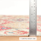 Dash and Albert Pali Machine Washable Area Rug - 4' x 6' Multicolor - Geometric Accent Rug - Anti-Slip Backing, Lightweight, Machine Washable, High Traffic Areas Kitchen, Mudroom, Laundry Room