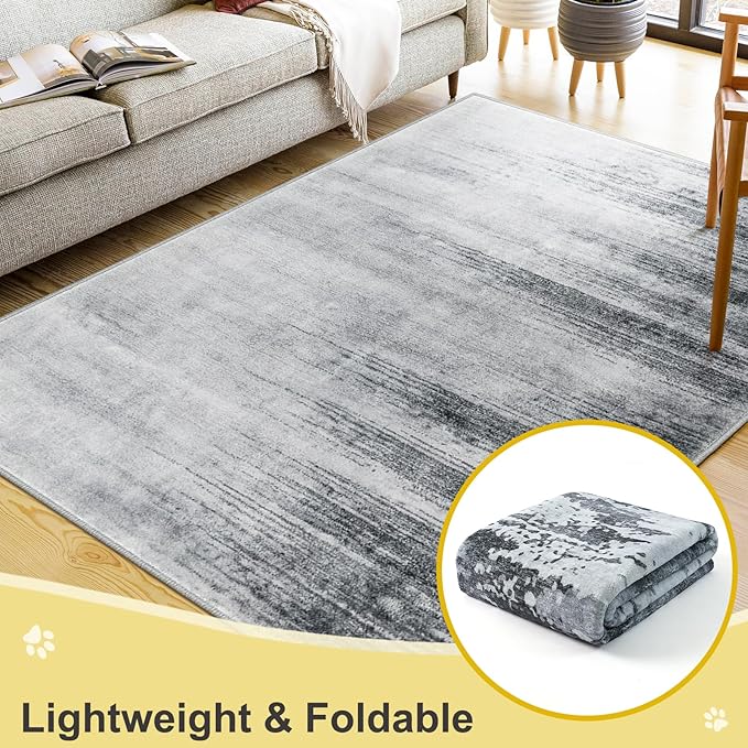 COMSLE Door Mat Soft Absorbent Indoor Front Entryway Rug Machine Washable Entrance Mats for Muddy Paws Non Slip Throw Rugs 24" x 48" Doormat for Inside Foyer Bedroom - Gray