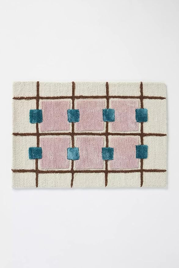 Greer Wool Area Rug - Chic Hand-Tufted Mauve, Blue, and Beige Design for Stylish Home Decor (9x12 Ft)
