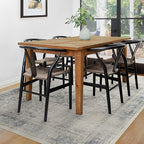 RUGGABLE Washable Vintage Area Rug – Kamran Blue Quartz 5x7, Stain-Resistant, Non-Slip – Medium Machine Washable Rugs for Living Room, Bedroom, Hallway, Entryway & Office–with Cushioned Pad