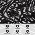 Rugshop Boho Black Tribal Area Rug 5x7 Modern Indoor Carpet for Living Room, Bedroom, or Entryway – Non-Shedding, Low Pile Geometric Design 5' x 7'