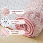 Andency Soft Area Rugs for Living Room Bedroom, 5x8 Fluffy Shaggy Bedside Rug, Non-Slip Large Shag Fuzzy Plush Carpets for Bedroom Kids Dorm Nursery Home Decor Aesthetic, Tie-Dyed Dusty Pink