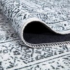 Bloom Rugs Caria Washable Non-Slip 3x5 Rug - Ivory/Black Geometric Area Rug for Living Room, Bedroom, Dining Room, and Kitchen - Exact Size: 3' x 5'