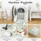 5x7 Vintage Washable Area Rugs Boho Medallion Large Distressed Retro Accent Carpet Floral Non-Slip Soft Low Pile Indoor Throw Rug for Living Room Bedroom Dining Room Office Kitchen, Green