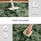 Andency Soft Area Rugs for Living Room Bedroom, 3x5 Non-Slip Fluffy Shag Carpet, Indoor Floor Fuzzy Shaggy Living Room Plush Rug for Kids Dorm Nursery Home Decor Aesthetic, Tie-Dyed Army Green