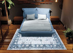 Bloom Rugs Caria Washable Non-Slip 5x7 Rug - Navy Blue Traditional Bordered Area Rug for Living Room, Bedroom, Dining Room, and Kitchen - Exact Size: 5' x 7'
