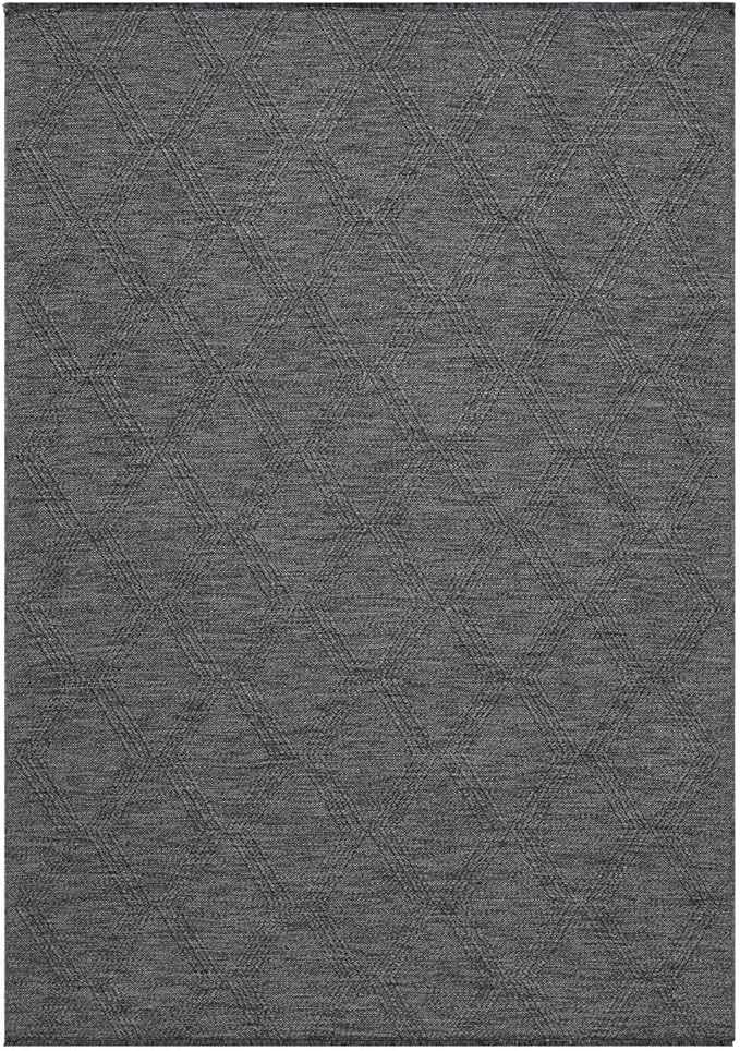 LUXE WEAVERS Modern Farmhouse Smoke 6x9 Washable Area Rug, Anti-Slip Diamond Pattern Carpet