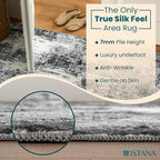 Istana 2x3 Area Rug - Grey Black Boho Rugs for Living Room 2x3 - Foldable Small Rugs for Bedroom - Stain Resistant Washable Rug Non Slip - Eco-Friendly Area Rugs Indoor