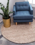 Unique Loom Solid Shag Collection Area Rug (6' 1" Round, Taupe)