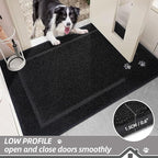 BEQHAUSE Dog Door Mat for Muddy Paws 20"x32" Dirt Trapper Absorbent Doormat Non Slip Entryway Rugs Washable Stain Resistant Welcome Floor Mat Soft Low-Profile for Front Back Door, Black