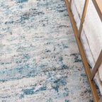 Rugs.com Leipzig Collection Area Rug – 8X10 Blue Low-Pile Rug Perfect for Living Rooms, Large Dining Rooms, Open Floorplans