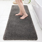 Bathroom Runner Rug 24x70 Dark Grey Non Slip Fluffy Long Bath Mat for Bathroom Floor Washable Plush Luxury Bath Rug for Tub Absorbent Shower Sink Mat Bedside Rug