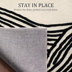YIHOUSE 6×9 Ft Washable Rug, Black and White Abstract Rug for Bedroom, Living Room, Dining Room, Office, Playroom, Nursery, Nonslip Thin Modern Large Rugs Soft Abstract Contemporary Striped Rugs