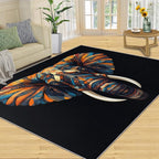 Indian Gods Rugs for Bedroom - 6x8 Area Rug - Ganesha Rugs for Living Room, Abstract 3D Ganesha Rug, Non-Slip Washable Home Decor Carpet