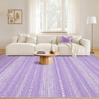 Nakagishi Purple Rug for Bedroom Girls: 5x7 Washable Boho Large Neutral Area Rug Cute Soft Modern Indoor Floor Non-Slip Accent Carpet for Living Room Nursery Kids Playroom Dorm Preppy Baby Room Decor
