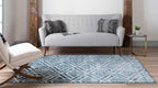 Rugs.com Lattice Trellis Collection Rug – 3' x 5' Blue Low-Pile Rug Perfect for Living Rooms, Large Dining Rooms, Open Floorplans