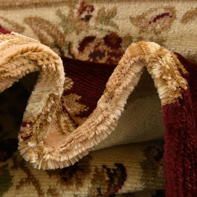 Unique Loom Versailles Collection Traditional Classic Floral Motif Area Rug (7' 11 x 10' 0 Oval, Burgundy/Ivory)