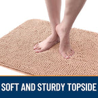 OLANLY Dog Door Mat for Muddy Paws 47x32, Absorbs Moisture and Dirt, Absorbent Non-Slip Washable Doormat, Quick Dry Chenille Mud Mat for Dogs, Entry Indoor Entryway Carpet for Inside Floor, Peach