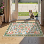 Collive 2x3 Small Rugs for Entryway, Green Washable Jungle Animal Kitchen Rugs for Bathroom Non Slip Indoor Door Mat, Soft Ultra-Thin Throw Carpet for Bedroom Entry Home Decor