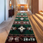 YHSF South West Native American Area Rug C318 - Easy Clean, Thick, Soft, Durable Native Tribal American Indian Inspired Rug for Bedroom/Living Room and More - Hunter Green, 2 Feet x 7 Feet