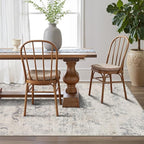 LUMI Washable 5x8 Area Rug for Living Room, Ultra Soft Vintage Rug with TPE Non Slip Backing, Stain Resistant, Low Profile Carpet High Traffic for Bedroom, Dining Room
