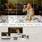 9x12 Area Rugs Living Room Rug: Vintage Washable Rug Floral Soft Carpet Indoor Floor Non-Slip Boho Stain Resistant Large Carpets for Bedroom Kids Nursery Dining Room Farmhouse Home Office Beige