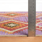 Dash & Albert Rhapsody Spice Machine Washable Rug, 4 X 6 Feet, Red/Purple Graphic Pattern - Premium Luxury Hotel Quality Soft Breathable Hypoallergenic Machine Washable Easy Care All Season