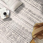Rugshop Geometric Boho Area Rug for High Traffic Areas– Non-Shedding, Round Rug 6' 6" (6' 6" Diameter) Gray
