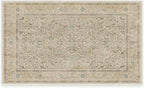 RUGGABLE Washable Vintage Area Rug – Kamran Ivory Opal 3x5, Stain-Resistant, Non-Slip – Small Machine Washable Rugs for Living Room, Bedroom, Hallway, Entryway & Office–with Cushioned Pad