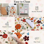 U'Artlines Runner Rug for Hallways & Kitchen - 2'6" x 10' Colorful Soft Non Slip Washable Boho Floral Floor Carpet for Entryway, Laundry Room, Bathroom - Beige