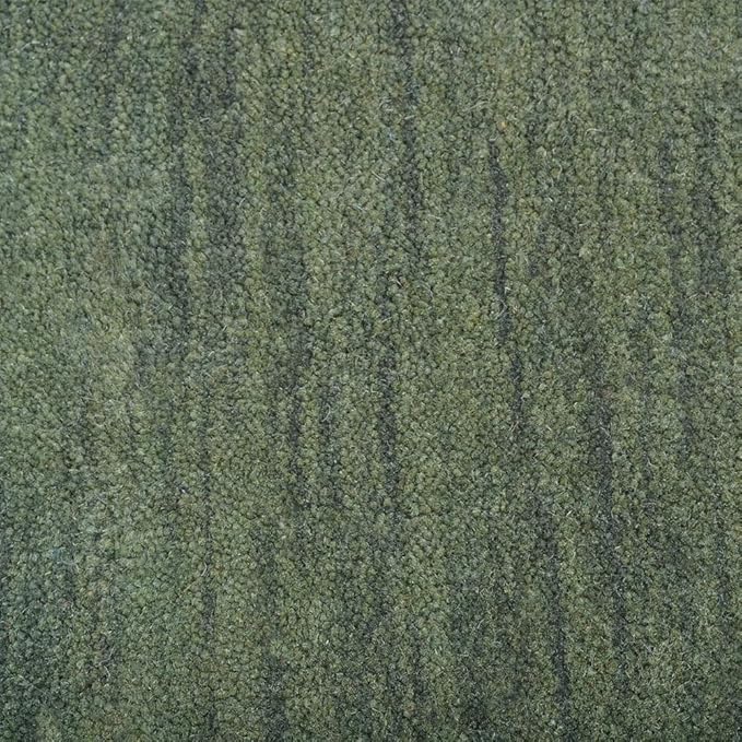 Hand Knotted Loom Wool ECO-Friendly Area Rugs - 6'x6', Square, Green Color, Solid Plain Design, High Pile Thick Handmade Anti Skid Area Rugs for Living Room, Bed Room (L00111)