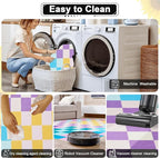 Multicolored Checkered Rug 2x3 Small Modern Aesthetics Washable Non-Slip Checkerboard Rug Indoor Entrance Carpet for Entrance Bedroom Kitchen Bathroom