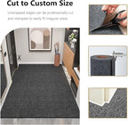 jxgzyy Heavy Duty Runner Rugs 2'11 x 9'10'', Non Slip Entrance Doormat, 0.25” Thickness Indoor Outdoor Carpet Runner with Rubber Backing, Waterproof Floor Mat for Hallway Laundry Patio, Grey