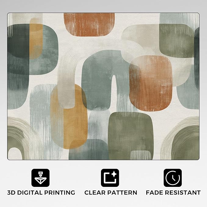 Mid Century Modern Rugs for Home Decor, 3x5 ft, Abstract Geometry Area Rugs for Living Room, Soft Non Slip Washable Boho Geo Geometric Carpet Bedroom Decorations Dt-Ghf-19