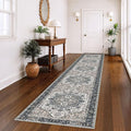 KOZYFLY Runners for Hallways 3x14 Ft Extra Long Washable Faux Wool Stair Thin Runner Rug Printed Hallway Carpet for Entryway Bedroom Stairs Kitchen Floor Accent, Black/Taupe/Beige