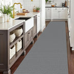 EARTHALL Extra Long Runner Rug 3x18 Ft Washable Runners for Hallways Cotton Non Slip Entryway Runner Braided Kitchen Runner Indoor Outdoor Carpet Runners for Hotels, Officel, Stair, Charcoal Gray