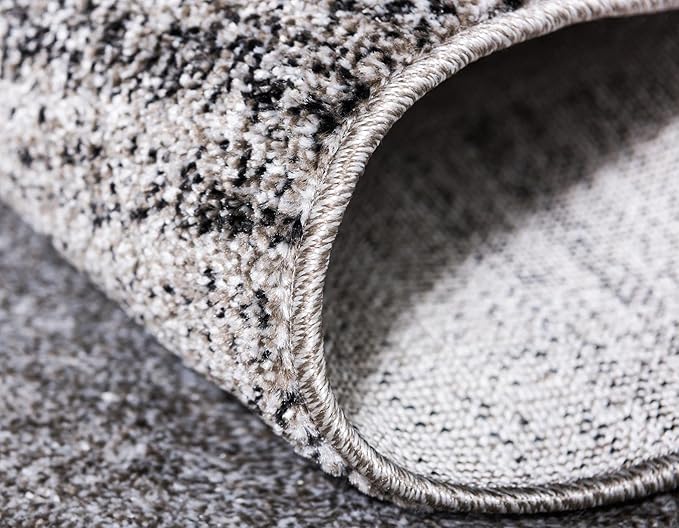 Rugs.com Angelica Collection Rug – 4 Ft Round Light Gray Medium Rug Perfect for Kitchens, Dining Rooms