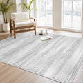 PADOOR Modern Abstract Area Rug - 3x5 Washable Rugs Non-Slip Small Carpet, Ultra Soft Low Pile Floor Rugs for Entrance Front Door Bedroom Bedside Laundry Room Grey
