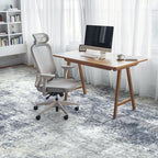 Washable Area Rug 5x7 - Neutral Modern Abstract Rugs, Soft Non Slip Thin Carpet with for Bedroom, Under Dining Room Table, Home, Office, Dorm, Office Rolling Chair - Indigo Gray